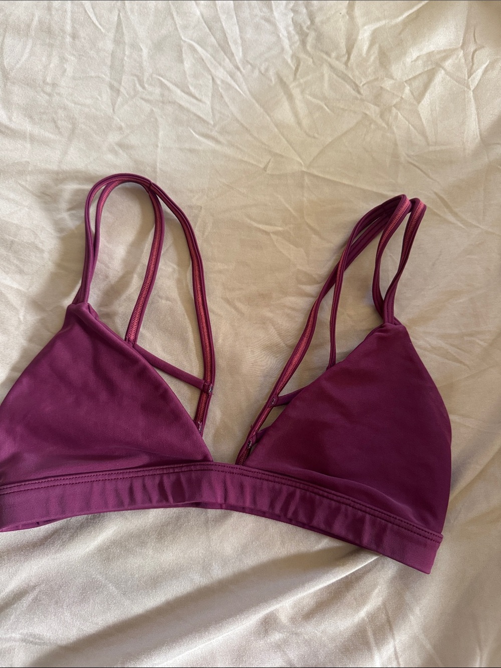 Benoa Swim Double-Strap Bikini Top in Plum